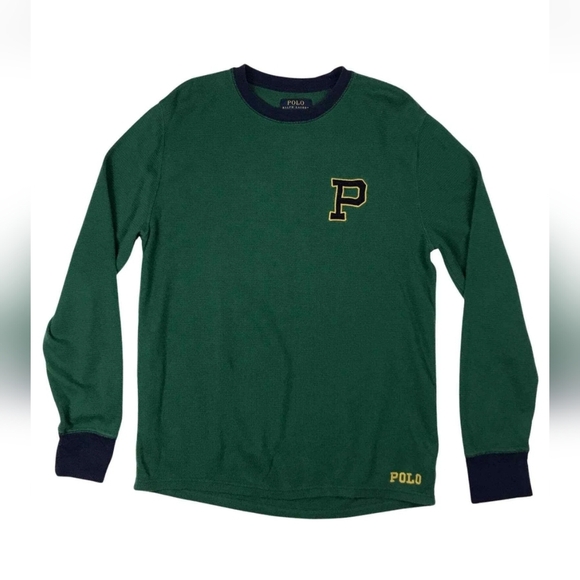 Polo Ralph Lauren waffle long sleeve shirt size Green Size XL - Picture 1 of 6